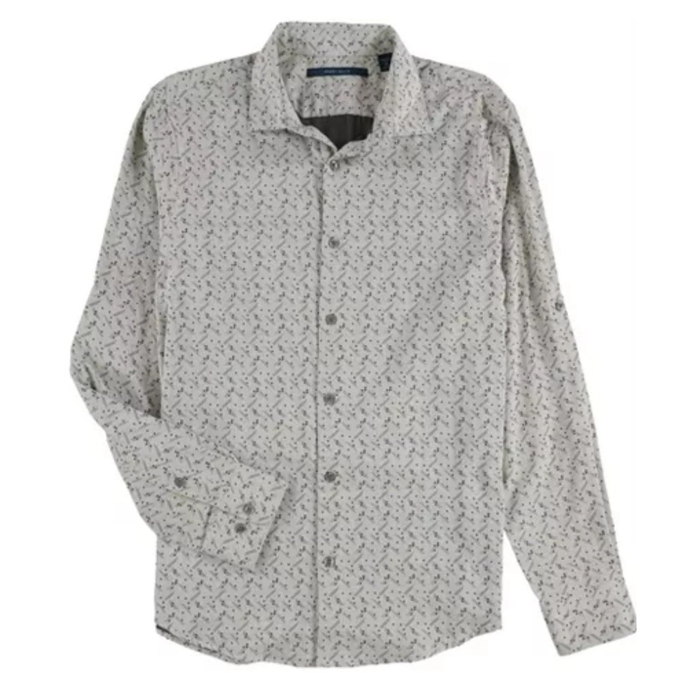 Perry Ellis Untucked Shirt Mens Size XLarge Almond Milk Color Long Sleeve‎ New